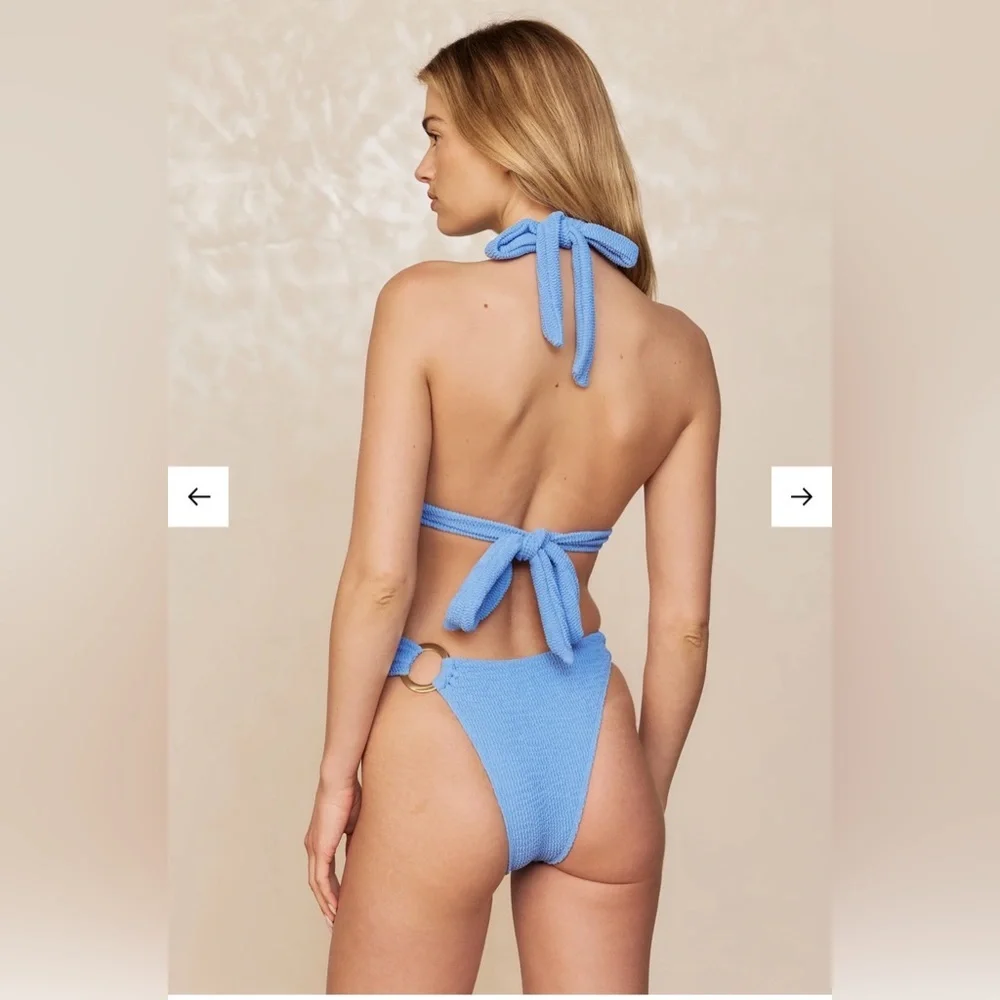 Monday Swimwear BRONTE BOTTOM - AZURE CRINKLE Size Medium